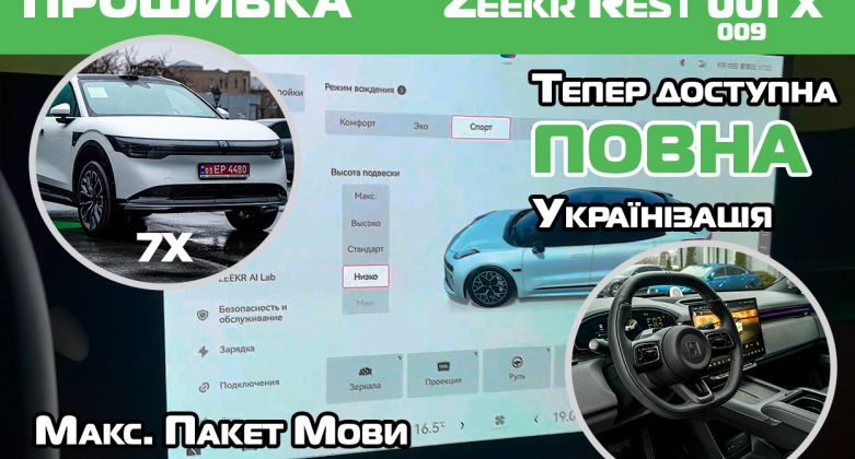 Прошивка для Zeekr 001, 7X, 009, X, 007